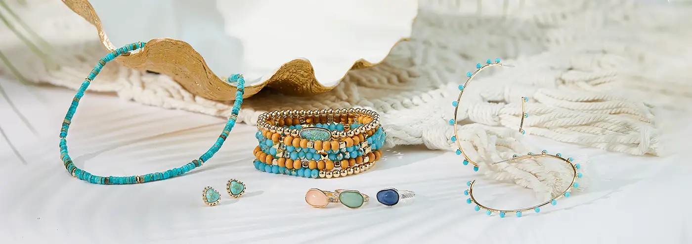 Collection of beach-themed jewelry